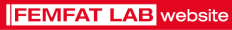 red logo of the software website FEMFAT LAB